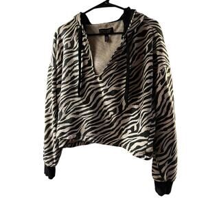 Victorias Secret Zebra Crop Pullover Size Medium